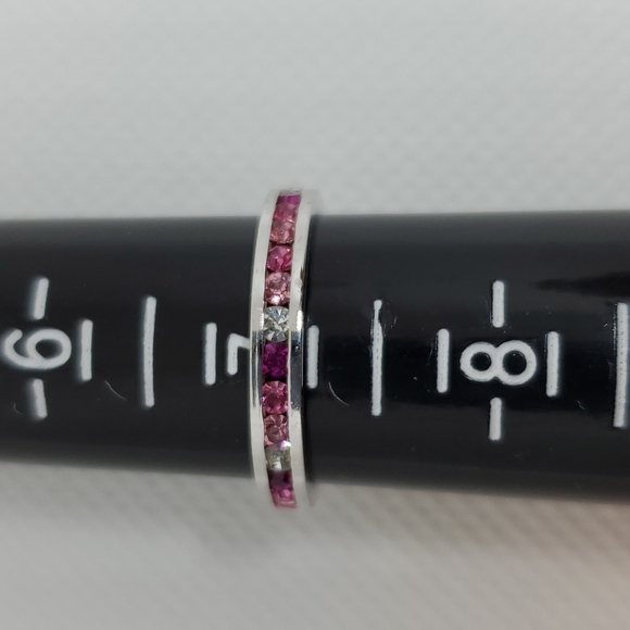 Pink sterling eternity band ring - Picture 5 of 5